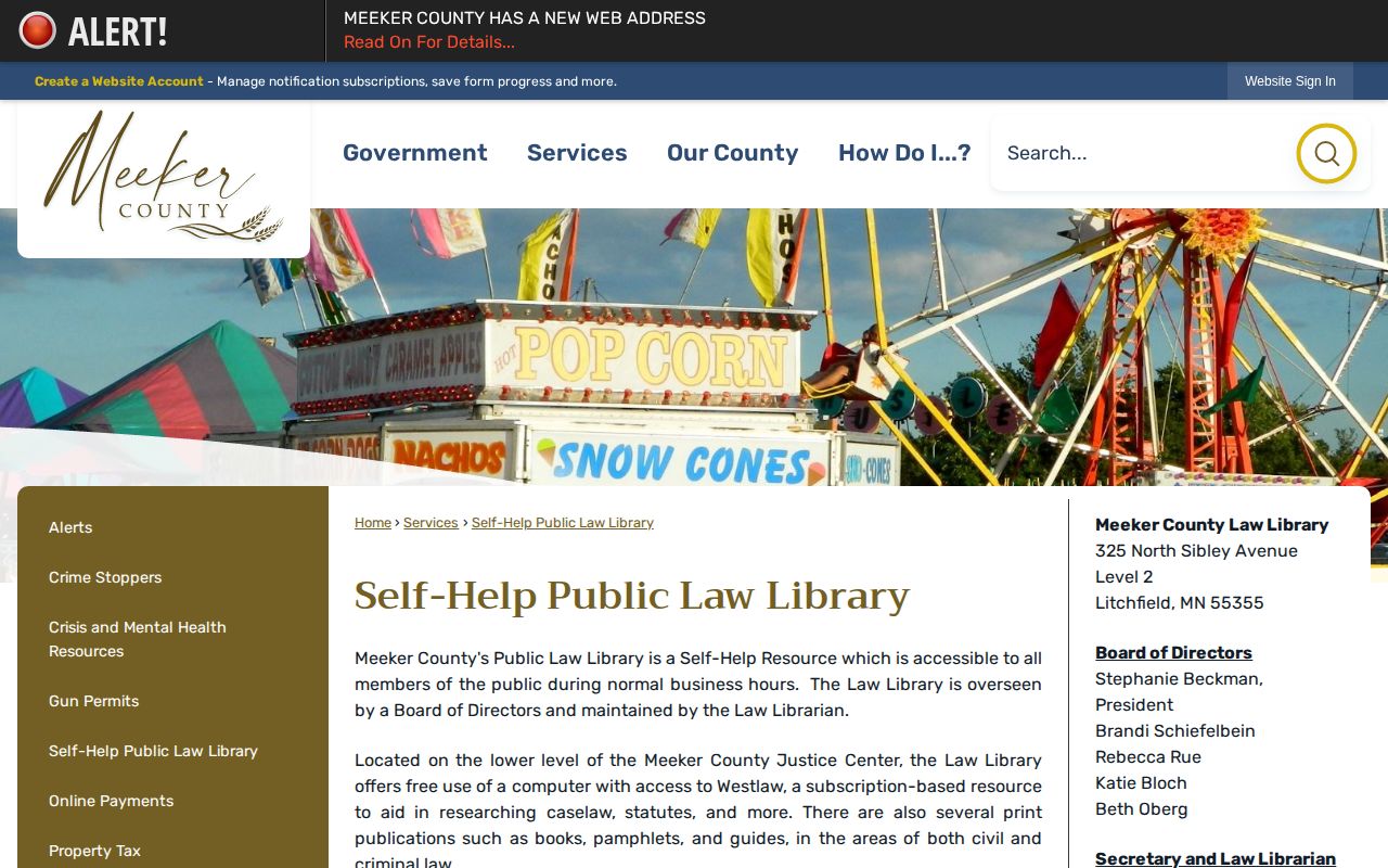 Meeker County Public Law Library resources