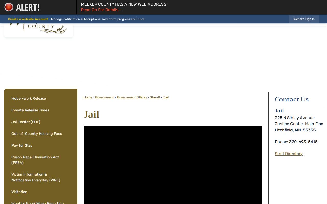Official Meeker County Jail facility page